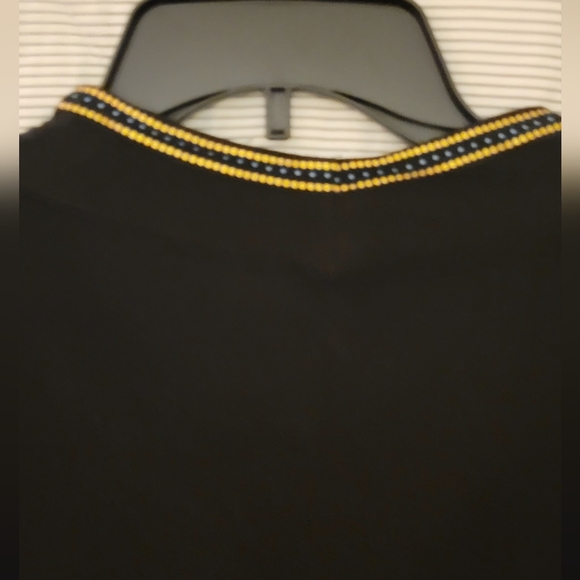 Anthony Edwards 2X Black Embroidered Accented Tunic Style - Picture 5 of 6